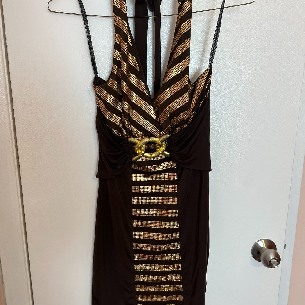 Brown halter top dress
